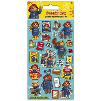 Afbeelding van Paper Projects The Adventures of Paddington Sparkly Stickers Officieel gelicentieerd product Herbruikbaar op niet poreuze oppervlakken, blauw, 19,5 cm x 9,5