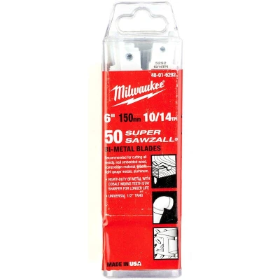 Afbeelding van MILWAUKEE 48016292 reciprozaagblad voor hout / metaal kunststof 150mm 10/14 TPI (50 st.)