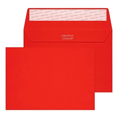 Afbeelding van Blake Creative Colour C6 114 x 162 mm 120 gsm Peel &amp; Seal Portemonnee Enveloppen (106) Pillar Box Rood Pack van 500