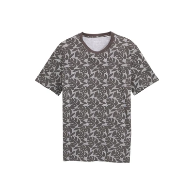 Afbeelding van TOM Tailor Denim MIT Allover Tshirt print, Heren, Maat: Large, Grey tropical leaf print