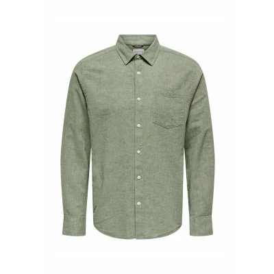 Afbeelding van Only &amp; Sons Onscaiden LIFE REG PKT NOOS Overhemd, Heren, Maat: Large, Swamp