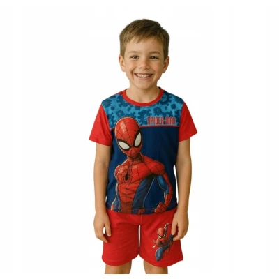 Afbeelding van Marvel Spiderman shortama / pyjama Katoen rood maat 128 cm 8 jaar