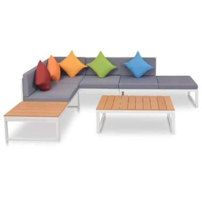 Afbeelding van 4 delige Loungeset met kussens aluminium en HKC