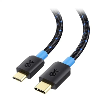 Afbeelding van Cable Matters USB C naar Micro kabel (Micro kabel) met gevlochten mantel van 2 meter in zwart
