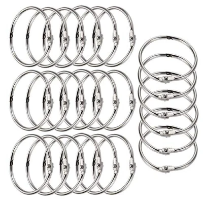 Afbeelding van Boekenringen, sleutelringen, 50 stuks, metalen ringen, los blad, boek, kleine connector, douchegordijn, 35 mm ringbinding