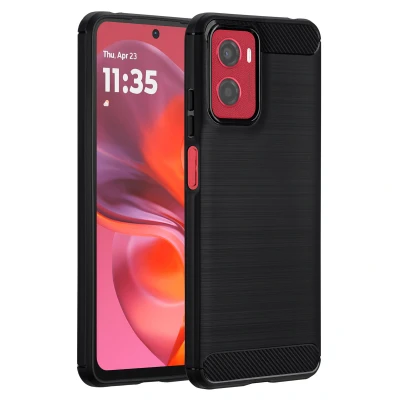 Afbeelding van imoshion Hoesje Geschikt voor Motorola Moto E15, G05 Brushed Backcover Zwart