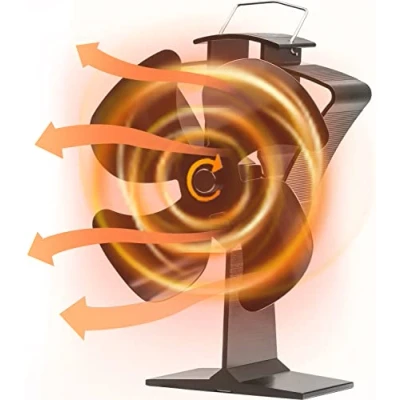 Afbeelding van Kachel Ventilator Open haard Warmte Aangedreven Logbrander voor houtkachel/open haarden/kachels (Nieuw ontwerp 4 bladen)
