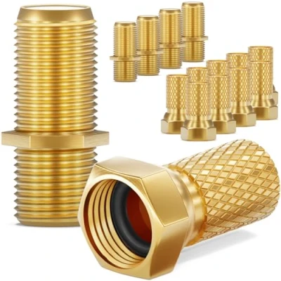 Afbeelding van HB Digital 5X Connector 10x F Set 7mm Verguld met rubberen afdichtingsbrede moer voor coaxiale antennekabelverlenging Sat kabel BK systemen
