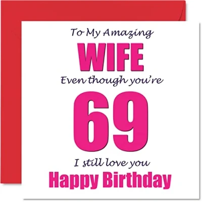 Afbeelding van Grappige 69e verjaardagskaarten voor vrouw 69 I Still Love You Gelukkige verjaardagskaart van echtgenoot partner, negenenzestig plagergeschenken, 145 mm x grap humor wenskaarten