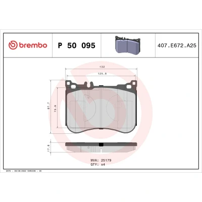 Afbeelding van Brembo Remblokset P 50 095