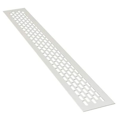 Afbeelding van sossai® aluminium ventilatierooster Alucratis (1 stuk) Rechthoekig afmetingen: 48 x 6 cm Kleur: wit afvoerluchtrooster