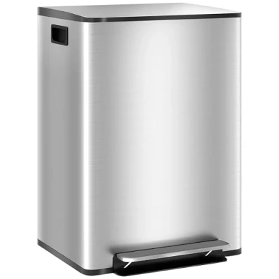 Afbeelding van HOMCOM prullenbak roestvrij staal 47,7x37,5x66,8cm zilver