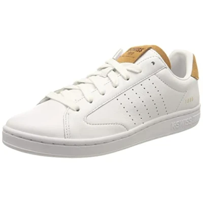 Afbeelding van K Swiss Heren Lozan Klub LTH Sneakers, WHT/WHT/BRWNSGR SD, 41,5 EU