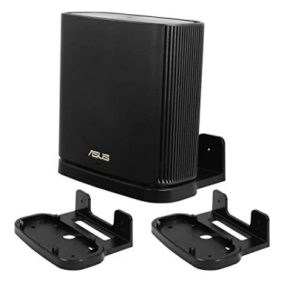 Afbeelding van Huafly BECEMURU Wandhouder Standhouder, Stabiliteit ABS Wandmontage Beschermende Houder Stand Router Guard voor ASUS ZenWiFi AC/AX Whole Home Tri Band Mesh WiFi 6 Systeem (CT8/XT8) (zwart, 2 stuks)