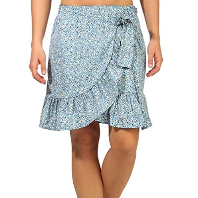 Afbeelding van ONLY Vrouwelijke rok met wikkeleffect, Dusk Blue Aop: Two Tone Flower, M