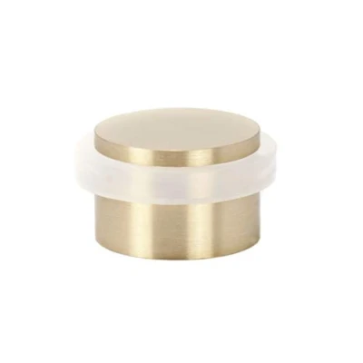 Afbeelding van EVI Herrajes I 103/28 Deurstopper, zelfklevend, 20 x 28 mm, wit rubber van natuurlijke siliconen, mat messing, eenvoudige bevestiging, 100% functioneel, model