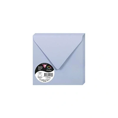 Afbeelding van Clairefontaine 55728C verpakking met 20 enveloppen pollen, 140 x mm, gevoerd, 120 g, ideaal voor uitnodigingen en correspondentie, lavendelblauw, 1 stuk