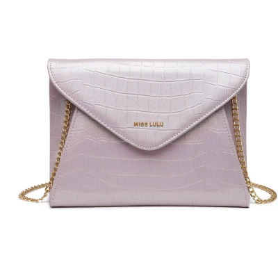 Afbeelding van Miss Lulu Clutch Dames Envelop Avondtas Crossbody Tas Bruiloft Ketting Leer Synthetisch