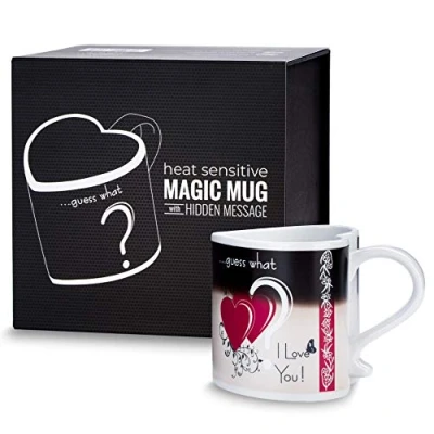 Afbeelding van Froster Magische mok, warmtewisselende mok met verborgen boodschap, I Love You Gift, hartvormige beker voor Valentijnsdag