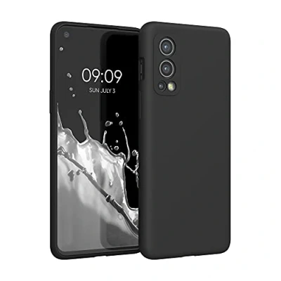 Afbeelding van kwmobile telefoonhoesje geschikt voor OnePlus Nord 2 5G Hoesje met siliconen coating Smartphone case in zwart