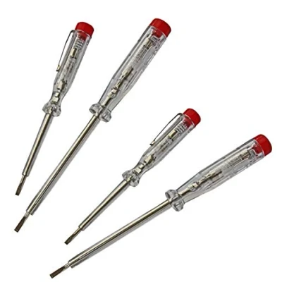 Afbeelding van H+H gereedschap 45200 45500 VDE standaard spanningstester tot 250V 2 delig GS getest 0680, 4 delig. 2x 140 mm / 190 transparant, rood