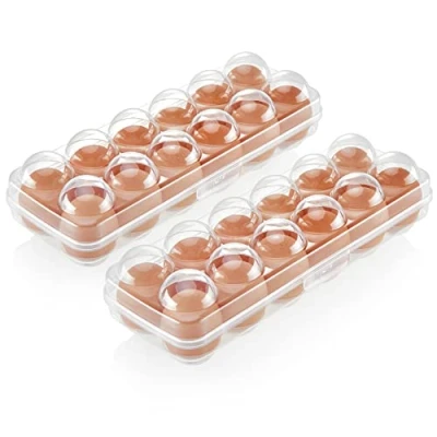 Afbeelding van COM FOUR® 2x eierdoos voor 12 eieren eieropslag eierhouder de koelkast verse