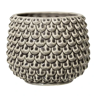 Afbeelding van Bloomingville Bloempot Pinecone Retro sierpot voor kamerplanten L (16,5 cm ø) opening: 12 ø, grijs, keramiek