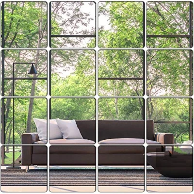 Afbeelding van KimDaro spiegel muurstickers niet glas kunststof 3D zeshoek acryl muur decor zelfklevende tegels (15 stuks 20 cm x cm)