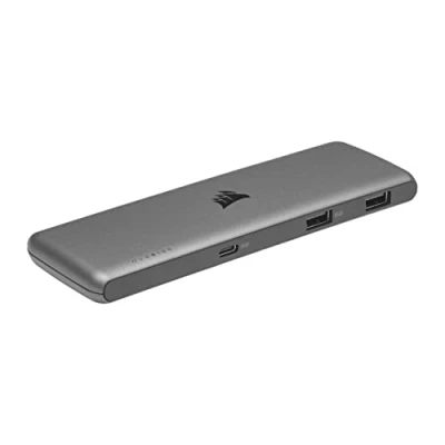 Afbeelding van Corsair USB100 7 Poorts USB C/USB A Uitbreidingshub (3x C Poorten, 4x Met Voeding, DuurzameBbehuizing) Grijs