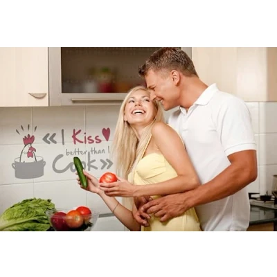 Afbeelding van Komar Wandfolie I kiss better than…. 50x70 cm (breedte x hoogte), zelfklevende wandtattoo (set, 9 delig)