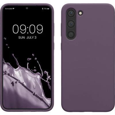 Afbeelding van kwmobile telefoonhoesje geschikt voor Samsung Galaxy S23 Plus Hoesje met siliconen coating Smartphone case in Bleke iris