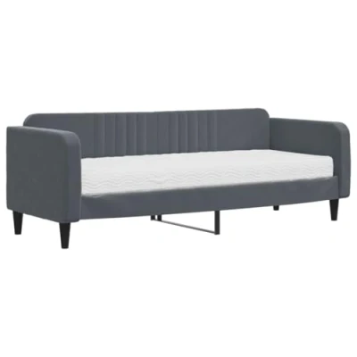 Afbeelding van vidaXL Slaapbank met matras 80x200 cm fluweel donkergrijs