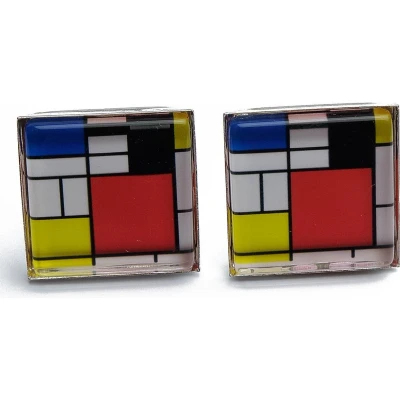 Afbeelding van Manchetknopen Mondriaan Schilderij Nederlandse Kunst