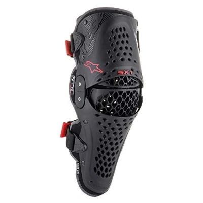 Afbeelding van Alpinestars 2024 SX 1 V2 Kniebeschermers Zwart / Rood maat XXL