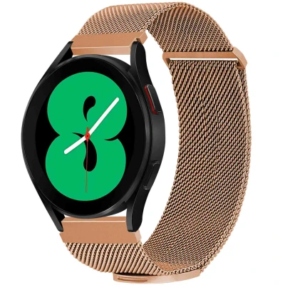 Afbeelding van Milanees magnetisch bandje Universeel 20 mm aansluiting Maat M Rosé Goud iMoshion