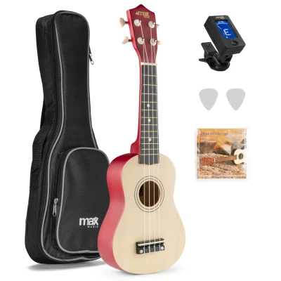 Afbeelding van MAX UKEY Ukelele set met 21&quot; Ukulele en accessoires Naturel