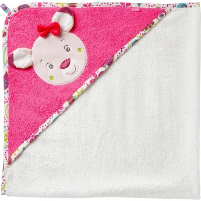 Afbeelding van Fehn 076851 Kapuzenbadetuch Sweetheart Bade Poncho aus Baumwolle mit niedlichem Rehkitz für Babys und Kleinkinder ab 0+ Monaten Maße: 80 x cm