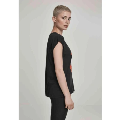 Afbeelding van Merchcode Tshirt print, Dames, Maat: Small, Black