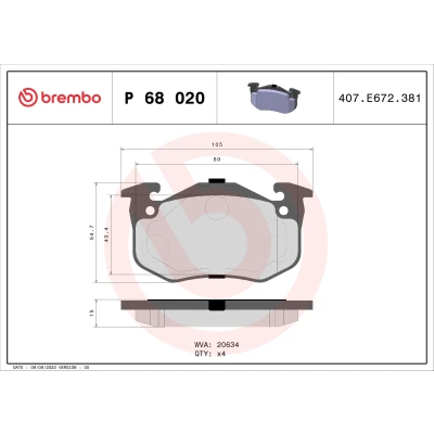 Afbeelding van Brembo Remblokset P 68 020