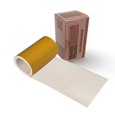 Afbeelding van MastaPlasta Originele zelfklevende lederen reparatiepatchtape ivoor 150 x 10 cm (60&quot; 4&quot;). Instant bekleding kwaliteit kras en scheurreparatie op rol voor banken, auto interieurs, tassen, vinyl