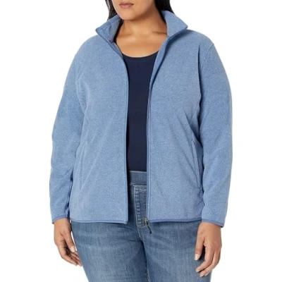 Afbeelding van Amazon Essentials Dames Classic Fit Full Zip Polar Soft Fleece Jacket (Verkrijgbaar in Grote Maat), Blauw Heather, Medium