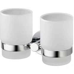 Afbeelding van Haceka Kosmos chroom dubbele glashouder met glas