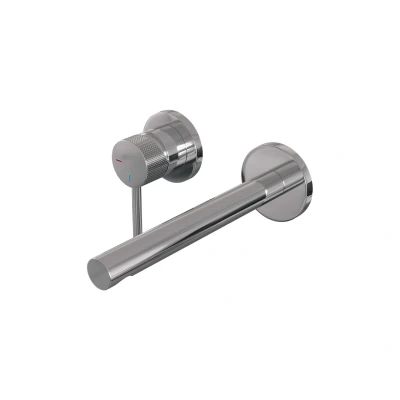 Afbeelding van BRAUER Chrome Carving inbouw wastafelmengkraan met rechte uitloop en rozetten model A2 chroom
