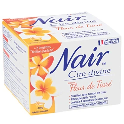 Afbeelding van NAIR Goddelijke wax met extracten van tiarébloemen, speciaal voor de gevoelige huid, kan zonder strepen worden verwijderd, 400 g pot + 2 reinigingsdoekjes &quot;Perfecte afwerking&quot;