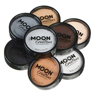 Afbeelding van Moon Creations professionele make up voor gezicht en lichaam, taartvormen met kleurrijke verf, kinderen volwassenen, set essentiële kleuren, 36 g