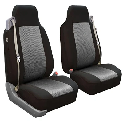 Afbeelding van FH Group autostoelhoezen voorset grijze doek voor emmerstoelen 1 stuk stoelhoes, universele pasvorm autostoelhoes, wasbare SUV, sedan, bestelwagen