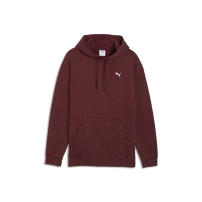 Afbeelding van Puma Essentials Elevated Relaxed WASH Hoodie, Heren, Maat: XS, Ruby shimmer