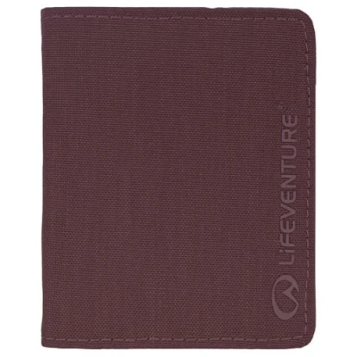 Afbeelding van Lifeventure portemonnee in trifold design met RFID bescherming, ritssluiting voor op reis, van milieuvriendelijk gerecycled materiaal (paars), lila, 11 x 9 2 cm, Klassiek