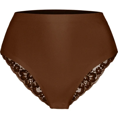 Afbeelding van ten Cate Secrets HIGH Waist Brazilian MET KANT Slip, Dames, Maat: 36, Bruin