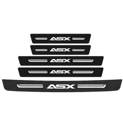 Afbeelding van 5 Stuks Auto Instaplijsten Protector voor Mitsubishi ASX 2000 2025 Koolstofvezel Drempel Rand Dorpel Beschermende Kick Platen Accessoires